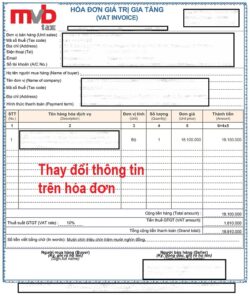 Hướng dẫn cách thay đổi thông tin trên hóa đơn